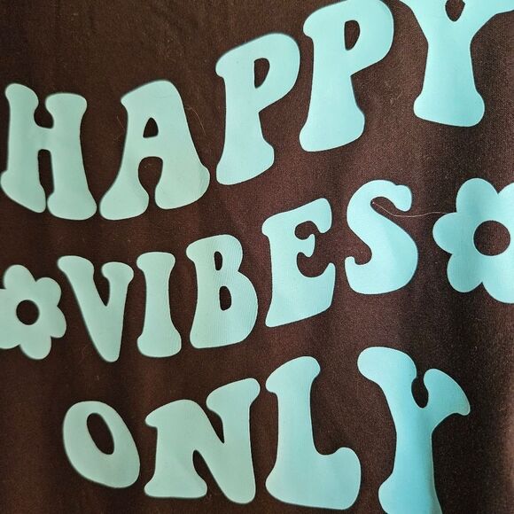 No Boundaries Junior Womens XXL “Happy Vibes” Black Scoop Neck Tank – Size 19 - Picture 2 of 13